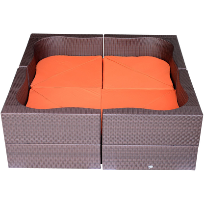 Outsunny 8-Piece Deluxe Outdoor Patio PE Rattan Wicker Sofa Sectional Furniture Set
